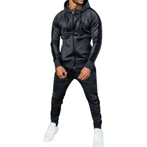 Oiefeen Men's Casual Hooded Sportswear Suit Long Sleeve Full Zipper Running Jogging Sports Suit …