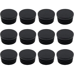 Round Plastic Plug,TTZEZE OD:28mm/1.1''Pipe Tubing End Cap Black Round End Caps,Chair Glide Insert Furniture Finishing Plug for Round Metal Tube,12 PCS