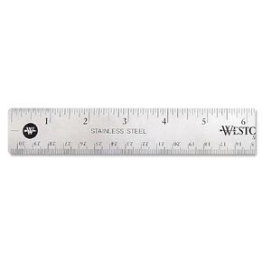 Westcott 10415 Stainless Steel Office Ruler with Non Slip Cork Base, 12-Inch