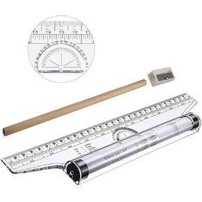 مسطرة دوارة Aixuandocr، مسطرة قياس متوازية، مسطرة رسم متعددة الأغراض للصياغة والقياس والخط والفن - 12 بوصة in Kuwait
