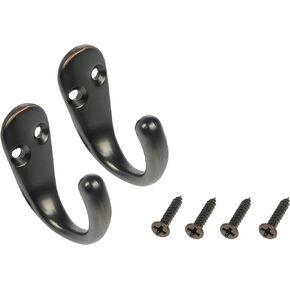 Dorman Hardware 4-1760 Single Coat Hooks with Bronze Finish, Pack of 2