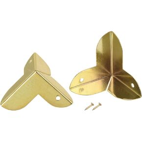 uxcell 23x23x23mm Metal Box Corner Protectors Edge Guard, Gold Tone 12pcs