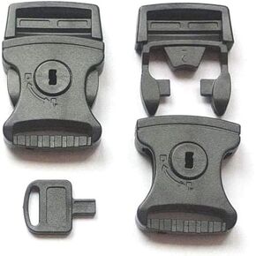 5 Sets 1" 25mm Buckles Side Release Webbing Nylon Belt Strap Key Locking Protect Safety