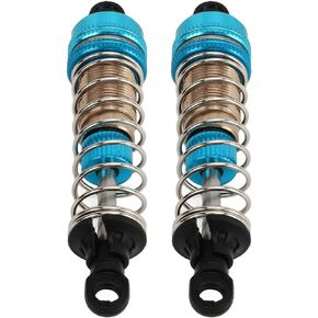 2 Pcs 76mm RC Car Hydraulic Shock Absorber Aluminium Alloy Oil Shock Damper for SCY 16101 16102 16103 16201 1/16 RC Car (Blue)
