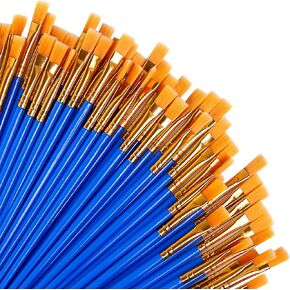 UPINS 60 Pcs Flat Paint Brushes, Small Brush Bulk for Detail Painting