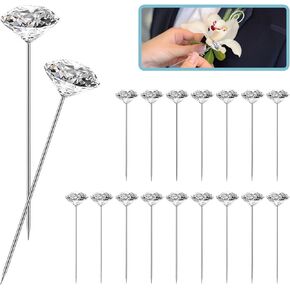 Diamond Corsage Boutonniere Pins, Sewing Corsages Flower Bouquet Pins, 2 Inch Floral Diamond Rhinestones Pins for Wedding, Flower Bouquets, Quilting DIY Craft Sewing (120PCS)