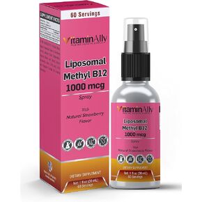 Liposomal Vitamin B12 Spray | 60 Servings | 2 Month Supply |1 fl oz | Non-GMO | No Added sugars | Gluten Free | Travel Friendly | Supports Energy, Nerve Health and Brain Function