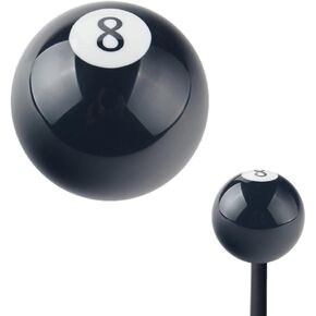 Dewhel 2 1/4" 8 Ball Billiard Round 3 4 5 6 Speed Black Shift Knob 3/8"-16 For Hurst Chrome Shifter Sticks
