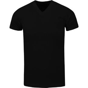 Men's Heavyweight Cotton T Shirt – Basic 6.2 Ounce Short Sleeve V Neck Plain Tee Top Tshirts Regular Big and Tall Size