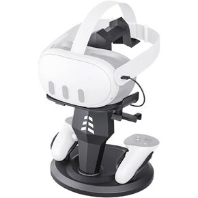 wiwaottknug VR Headset Stand，Charging Placement Bracket Compatible with Quest 2/3 VR Mount Display Storage for Headset and Touch Controllers