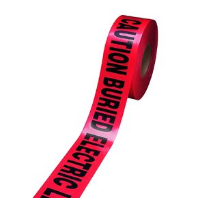 3M Scotch Buried Barricade Tape 302, with "CAUTION BURIED ELECTRIC LINE" text, 3 in x 1000 ft, Red, Warning Tape, 1 roll