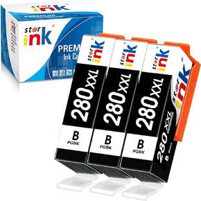 Compatible PGI-280xxl Black Ink Cartridges Replacement for Canon 280 XL pgbk Black Ink Cartridges Work for Pixma TR8620a TR8520 TR8620 TR7520 TR8500 TR8600 TS9120 Printer(3 PGBK)