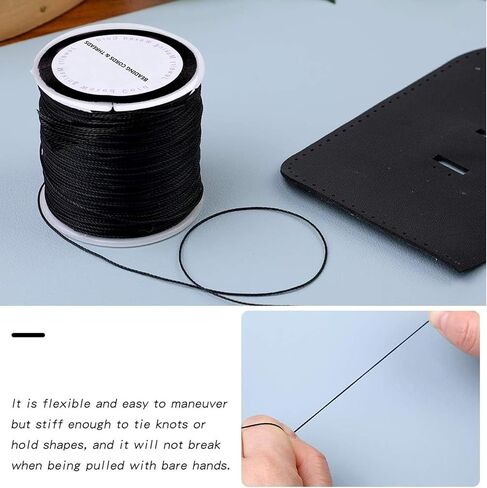 سلك مشمع لصنع المجوهرات، 116 ياردة 0.5 مم سلسلة سوار خرز خيط خيط مشمع من البوليستر المشمع (أبيض) in Kuwait