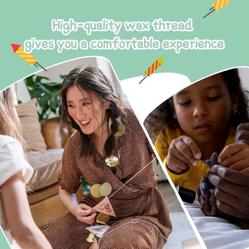 سلك مشمع لصنع المجوهرات، 116 ياردة 0.5 مم سلسلة سوار خرز خيط خيط مشمع من البوليستر المشمع (أبيض) in Kuwait