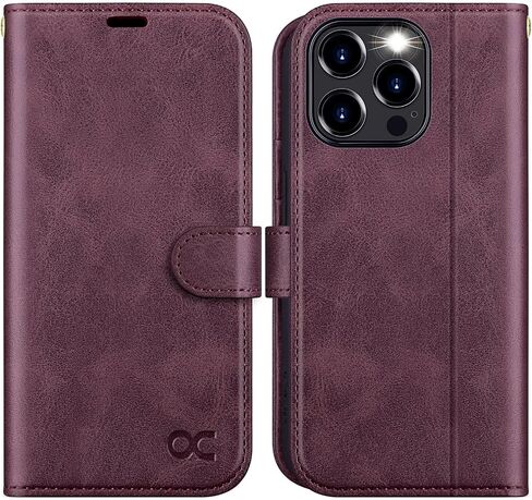 OCASE Compatible with iPhone 15 Pro Max Case Wallet Case, PU Leather Flip Folio Case with Card Holders RFID Blocking Kickstand Shockproof Phone Cover 6.1 Inch 2023, Black in Saudi Arabia