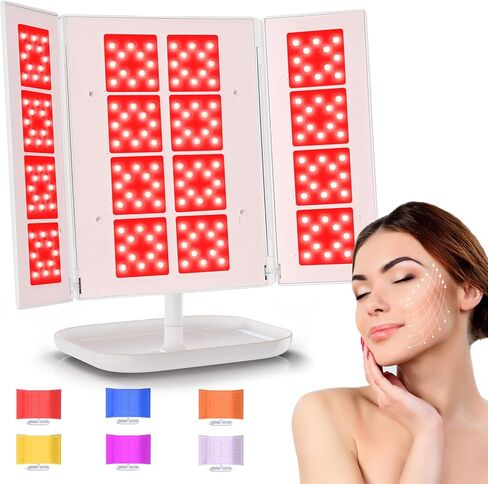 مصباح العلاج بالضوء LED من Serfory بـ 6 ألوان للعلاج بالضوء الأحمر، جهاز تجديد العناية بالبشرة بالفوتون، مصباح حراري للعلاج بالضوء الأزرق والأحمر، شدة قابلة للتعديل وإعدادات زمنية مجانية، جهاز العلاج بالضوء الأحمر in Kuwait