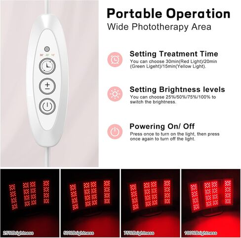 مصباح العلاج بالضوء LED من Serfory بـ 6 ألوان للعلاج بالضوء الأحمر، جهاز تجديد العناية بالبشرة بالفوتون، مصباح حراري للعلاج بالضوء الأزرق والأحمر، شدة قابلة للتعديل وإعدادات زمنية مجانية، جهاز العلاج بالضوء الأحمر in Kuwait