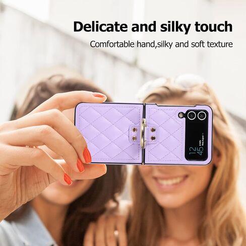 Galaxy Z Flip 3 5G Leather Case with Ring, Anti-Scratch Shockproof Back Cover - Black in Kuwait