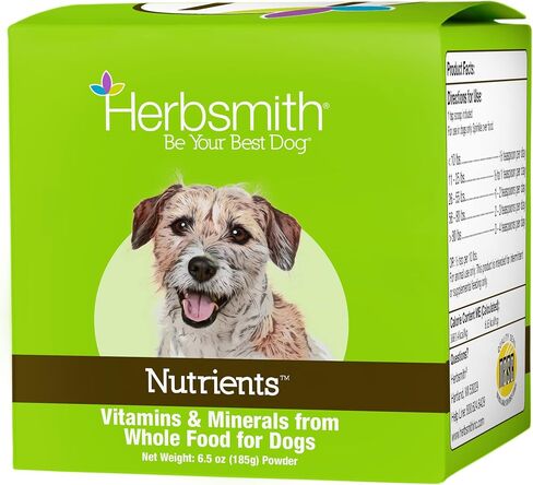 Herbsmith Nutrients Superfood Dog Multivitamin الذي يحتوي على فيتامينات ومعادن من الأطعمة الكاملة يعزز الطحن أو المواد الخام التي تصنعها بنفسك مع مضادات الأكسدة للجراء وكبار السن - 6.5 أونصة in Saudi Arabia