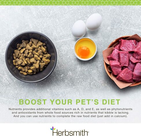 Herbsmith Nutrients Superfood Dog Multivitamin الذي يحتوي على فيتامينات ومعادن من الأطعمة الكاملة يعزز الطحن أو المواد الخام التي تصنعها بنفسك مع مضادات الأكسدة للجراء وكبار السن - 6.5 أونصة in Saudi Arabia