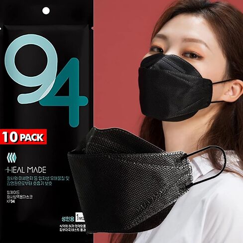 10 Pack [Heal Made] 4-layers Filters (KF94 Certified) Korean Face Mask (Made in Korea) Protective Disposable Adults in Saudi Arabia