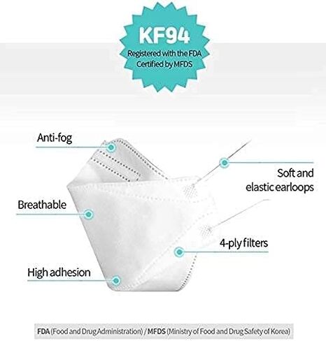 10 Pack [Heal Made] 4-layers Filters (KF94 Certified) Korean Face Mask (Made in Korea) Protective Disposable Adults in Saudi Arabia