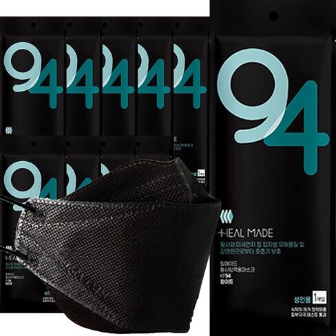 10 Pack [Heal Made] 4-layers Filters (KF94 Certified) Korean Face Mask (Made in Korea) Protective Disposable Adults in Saudi Arabia