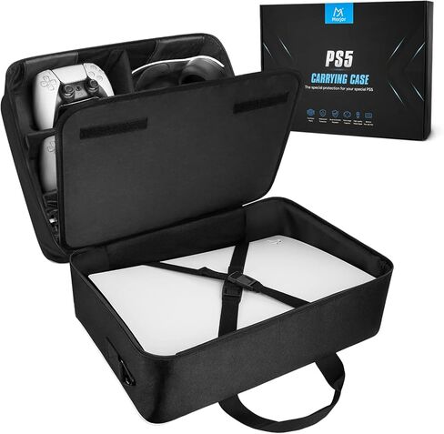حقيبة حمل Morjor PS5 - حقيبة ظهر للسفر ذات سعة كبيرة لأقراص PlayStation 5/الرقمية ووحدة التحكم والألعاب وسماعات الرأس والملحقات. in Kuwait
