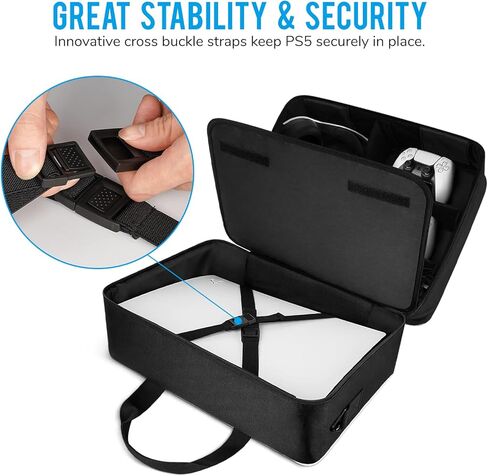 حقيبة حمل Morjor PS5 - حقيبة ظهر للسفر ذات سعة كبيرة لأقراص PlayStation 5/الرقمية ووحدة التحكم والألعاب وسماعات الرأس والملحقات. in Kuwait