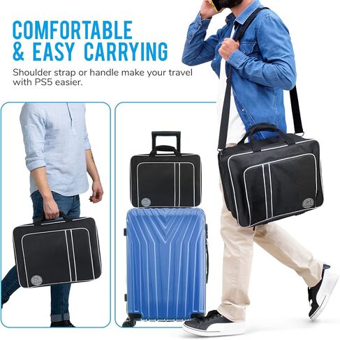 حقيبة حمل Morjor PS5 - حقيبة ظهر للسفر ذات سعة كبيرة لأقراص PlayStation 5/الرقمية ووحدة التحكم والألعاب وسماعات الرأس والملحقات. in Kuwait