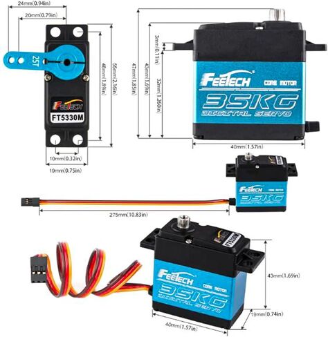 FEETECH Servo Motor Digital Servo Strong Core Motor Aluninum Motor Servos (180°-35KG) in Saudi Arabia