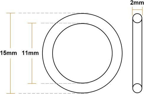 uxcell Fluorine Rubber O-Rings 24mm OD 20mm ID 2mm Width, Metric FKM Sealing Gasket, Pack of 20 in Saudi Arabia
