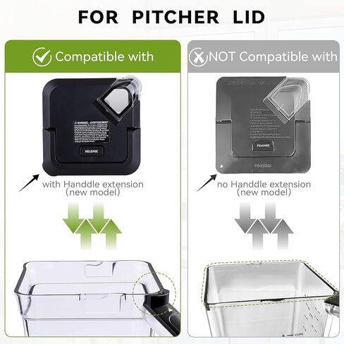 غطاء قفل بديل متوافق مع خلاط Ninja Pitcher سعة 72 أونصة BL610 NJ601AMZ BL642 BL710WM BN701 BN750 BN751 BN801 CO610B CO650B BL660 (جديد) BL770 (جديد) إلخ يناسب الطراز الجديد فقط مع حافة ممتدة in Kuwait