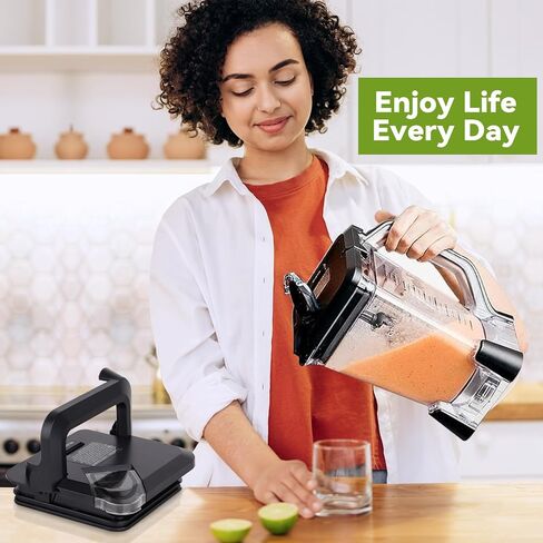 غطاء قفل بديل متوافق مع خلاط Ninja Pitcher سعة 72 أونصة BL610 NJ601AMZ BL642 BL710WM BN701 BN750 BN751 BN801 CO610B CO650B BL660 (جديد) BL770 (جديد) إلخ يناسب الطراز الجديد فقط مع حافة ممتدة in Kuwait