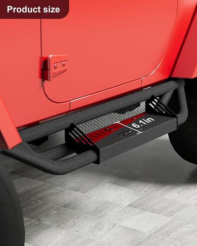 Running Boards Compatible with 2018-2024 Jeep Wrangler JL 4 Doors, Rocker Bars for Jeep Wrangler JL 2018 2019 2020 2021 2022 2023 2024,6 inch Steel Side Steps Nerf Bars for Jeep JL in Saudi Arabia