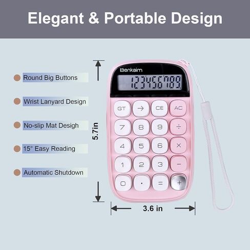 Calculators, Benkaim Desktop Calculator, Basic Standard Calculator, 10 Digit Large LCD Display Big Button Calculator, Cute Office Supplies for School, Office and Business Use (Beige) in Saudi Arabia