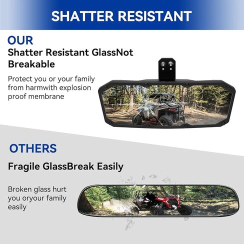 مرآة الرؤية الخلفية Ranger، مرآة رؤية خلفية محدبة قابلة للتعديل مركز TXZSXS UTV متوافقة مع 2015-2022 Polaris Ranger 500 570 900 1000 XP Crew - استبدال # 2879969 in Kuwait