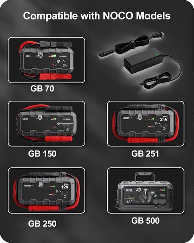 محول طاقة WUKUR لـ NOCO XGC4 56 وات XGC GB70/ GB150/ GB250/ GB250+/ GB500+ شاحن إمداد طاقة تيار متردد من الليثيوم مع سلك طاقة 8.8 قدم in Saudi Arabia