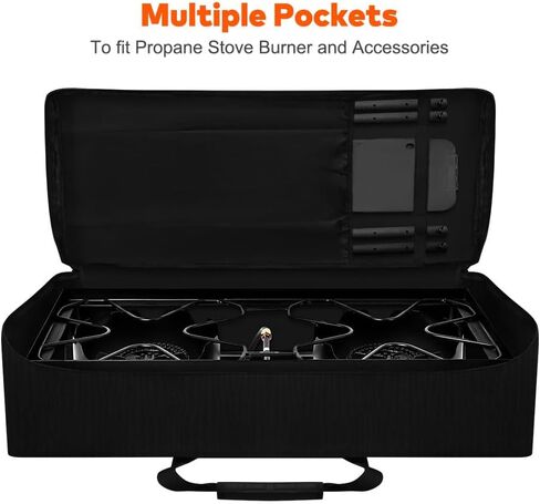 حقيبة حمل لمواقد Camp Chef 2-Borner، حقيبة حمل موقد التخييم شديدة التحمل 1680D مع مقابض مبطنة، مقاومة للماء وتدوم طويلاً، للتخييم، والتخييم، والشواء، مقاس 35 بوصة × 17 بوصة in Kuwait