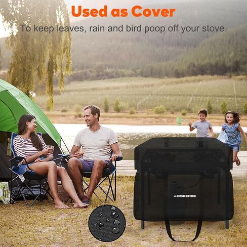 حقيبة حمل لمواقد Camp Chef 2-Borner، حقيبة حمل موقد التخييم شديدة التحمل 1680D مع مقابض مبطنة، مقاومة للماء وتدوم طويلاً، للتخييم، والتخييم، والشواء، مقاس 35 بوصة × 17 بوصة in Kuwait