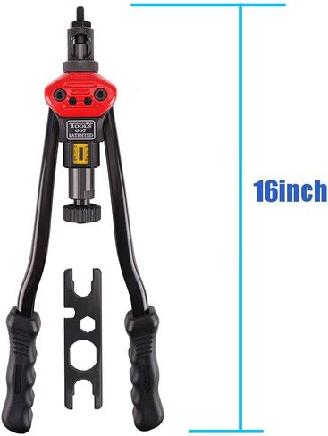 أداة برشام TWT 16 بوصة برشام أعمى يدويًا، إجمالي 13 مماسك M3 M4 M5، m6، m8، m10 M12، 8-32،10-24،1/4-20،5/16-18،3/8-16,1 /2-13 + 125 قطعة من صواميل المسامير in Kuwait