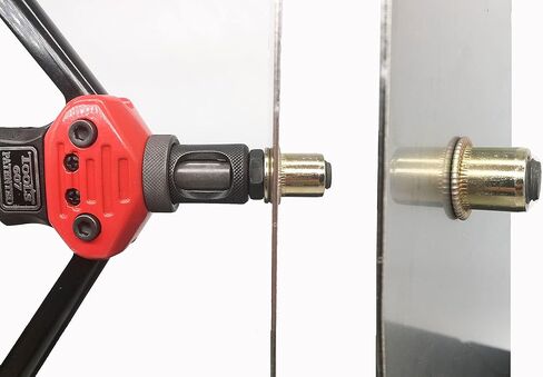 أداة برشام TWT 16 بوصة برشام أعمى يدويًا، إجمالي 13 مماسك M3 M4 M5، m6، m8، m10 M12، 8-32،10-24،1/4-20،5/16-18،3/8-16,1 /2-13 + 125 قطعة من صواميل المسامير in Kuwait