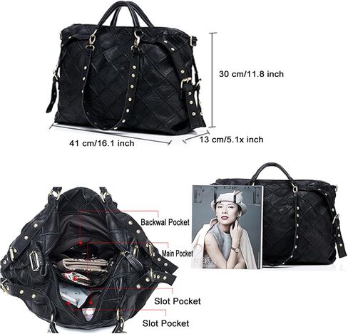 Women's Multicolor Tote Handbag Abstract Design Handbag Genuine Leather Hobo Shoulder Purse in Saudi Arabia