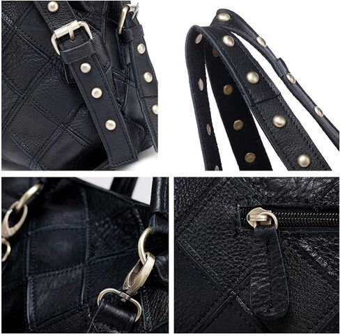 Women's Multicolor Tote Handbag Abstract Design Handbag Genuine Leather Hobo Shoulder Purse in Saudi Arabia