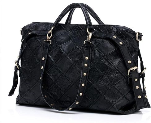 Women's Multicolor Tote Handbag Abstract Design Handbag Genuine Leather Hobo Shoulder Purse in Saudi Arabia