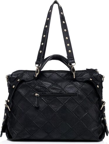 Women's Multicolor Tote Handbag Abstract Design Handbag Genuine Leather Hobo Shoulder Purse in Saudi Arabia