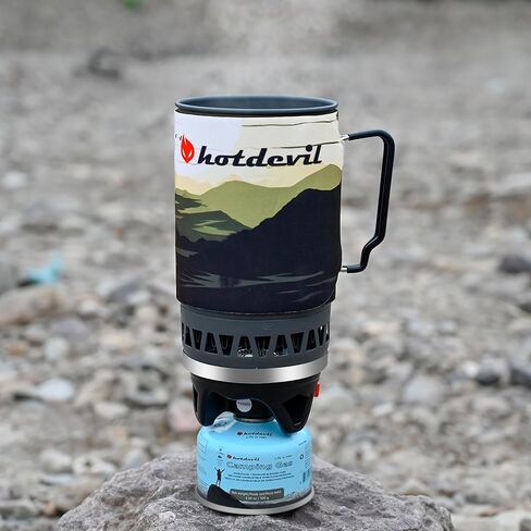 1.4L الظهر التخييم موقد نظام الطبخ مع الإشعال بيزو، الموقد المحمولة في الهواء الطلق مع وعاء استقرار مخيم موقد التخييم موقد عدة البروبان، مثالية للمشي لمسافات طويلة الصيد الصيد في حالات الطوارئ in Kuwait