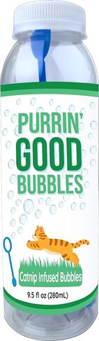 Purrin’ Good Bubbles, لعبة القطط، 9.5 أونصة سائلة من محلول الفقاعات المملوء بالنعناع البري النباتي الطبيعي in Kuwait