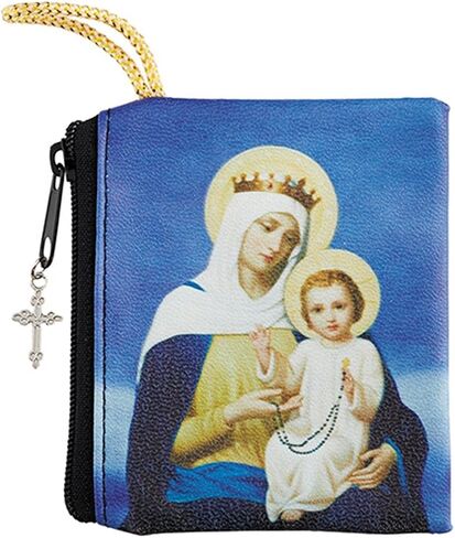Vinyl Zipper Rosary Case with Full Color Printed Our Lady of Guadalupe Image, 3 Inch in Saudi Arabia