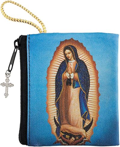 Vinyl Zipper Rosary Case with Full Color Printed Our Lady of Guadalupe Image, 3 Inch in Saudi Arabia